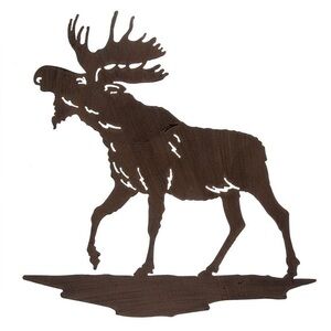 Rustic Brown Moose Wall Decor, metal moose, bull moose wall decor